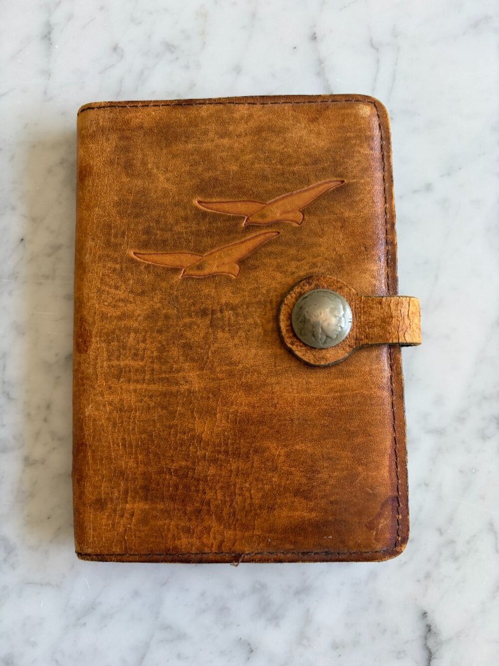vintage embossed leather journal cover
